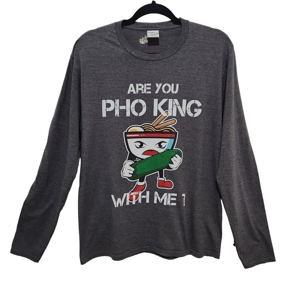 Port & Company Are You Pho King With Me? Graphic‎ Tee Funny Humor Size Medium